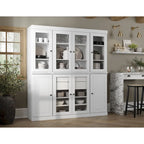 100% Solid Wood Kitchen China Pantry Buffet with Glass or Solid Wood Doors and 2-Drawer Kit 65 x 71.5