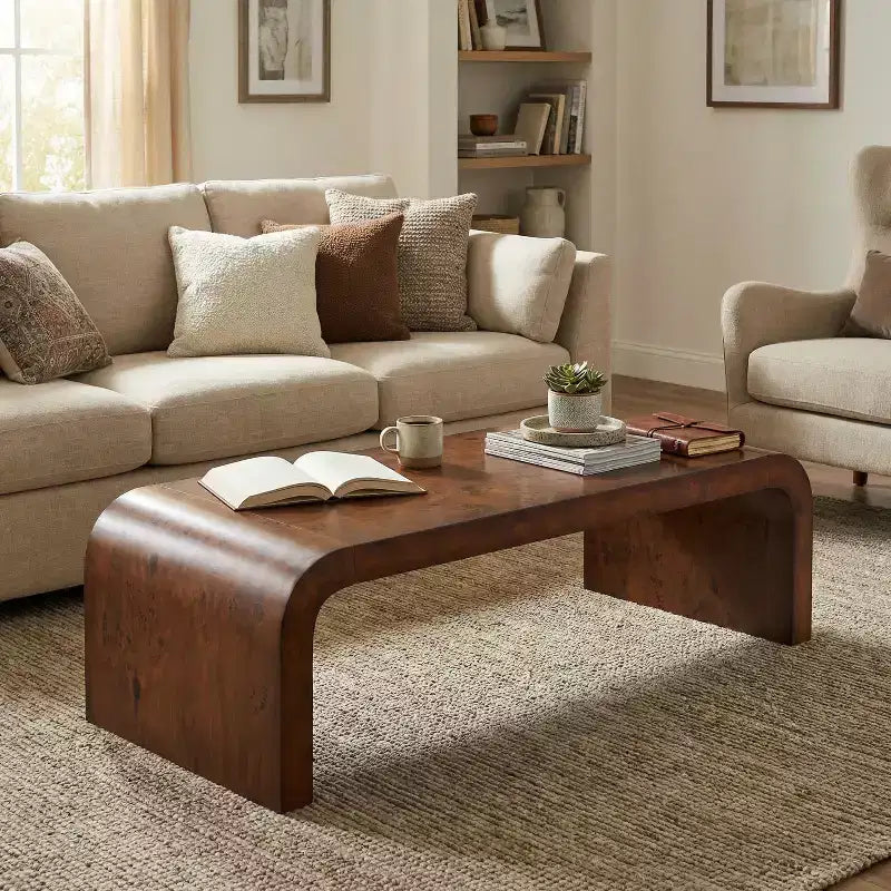 Christopher Knight Home Arden Modern Waterfall Coffee Table with Curved Edges
