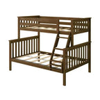 Max & Lily Bunk Bed Twin over Full Size, Solid Wood Bunk Beds with Ladder for Kids