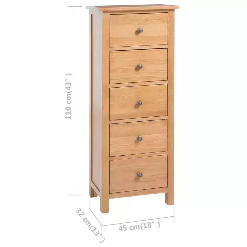 vidaXL Commode haute Chêne Bois de chêne massif, MDF Haute