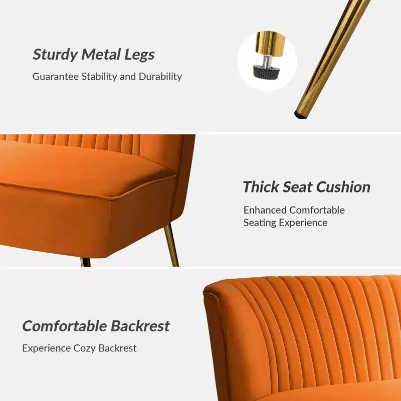 Causeuse en velours Nicolas | Canapé 2 places contemporain pour salon et chambre à coucher avec dossier capitonné | Karat Home