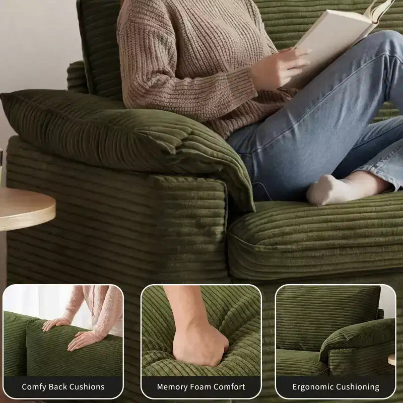 Dyonery 86 Cloud Loveseat Sofa, Deep Seat & Wide Armrest Pillows, Sturdy Frame, Breathable Ergonomic Design