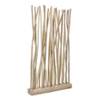 JONATHAN Y Tranquil 39W x 68H Coastal Bohemian Handcrafted Teak Branch Single Panel Room Divider