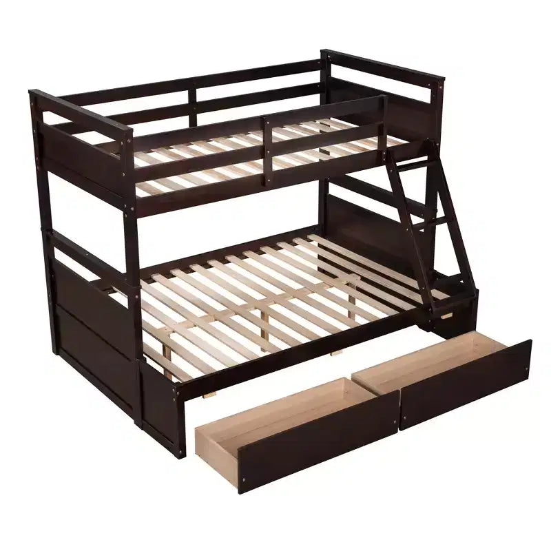 Whisen Twin over Full Bunk Bed with 2-Storage Drawers