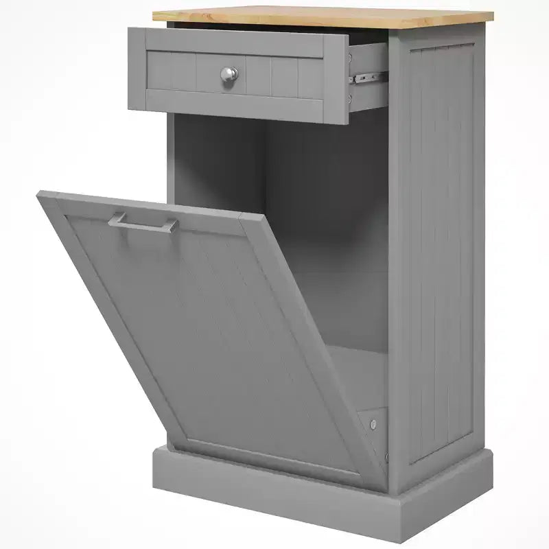 Meuble Poubelle Homcom avec Tiroir Meuble de Tri Sélectif Débout Support de Poubelle Cuisine