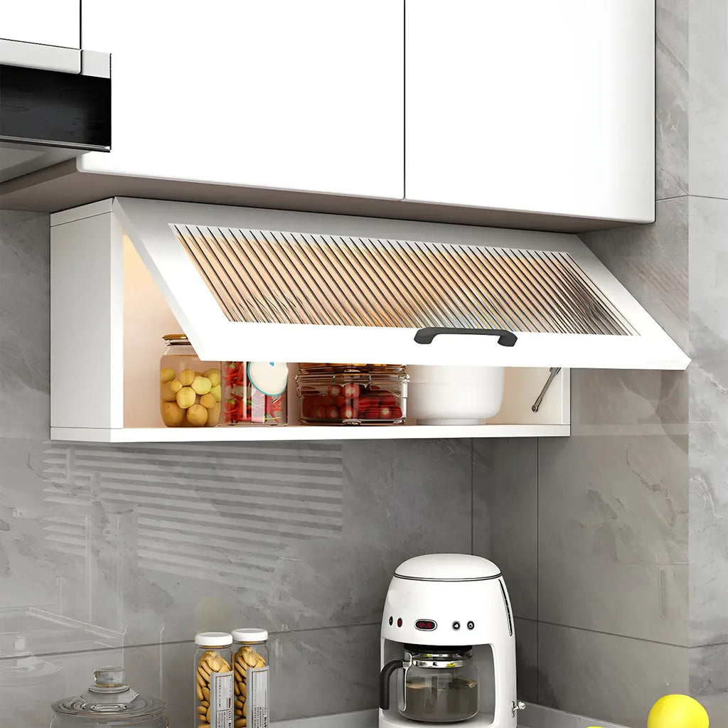 Kitchen White Wood Wall-Mounted Storage China Cabinets