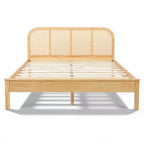 Christopher Knight Home Callahan Modern Boho Wood Platform Bed Frame with Rattan Headboard