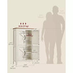 VASAGLE LIRY Collection - Farmhouse Storage Cabinet, Bathroom Floor Cabinet with Barn Doors, Freestanding Kitchen Pantry, Adjustable Shelves
