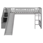 Luxystar Twin Size Loft Bed With Slide and Storage Stairs for Kids' Room