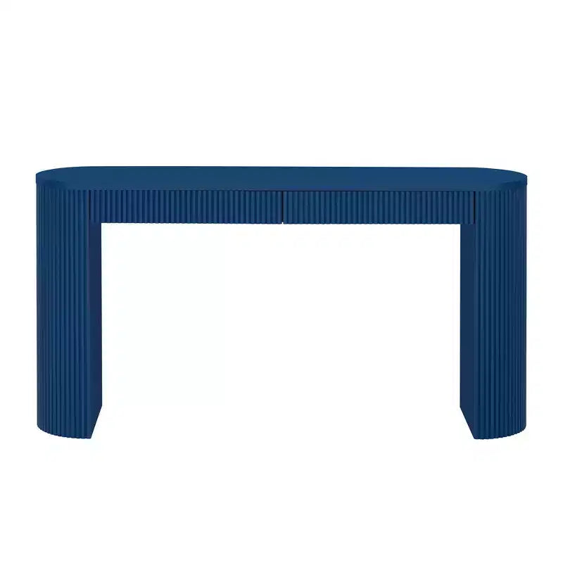 58.2IN Console Table with Adjustable Arched Sturdy Legs, Entryway Table with Large Top and Dual Drawers, Accent Table for Living Room