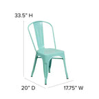 Emma and Oliver Commercial Grade 31.5 Square Metal Indoor-Outdoor Table Set with 4 Stack Chairs