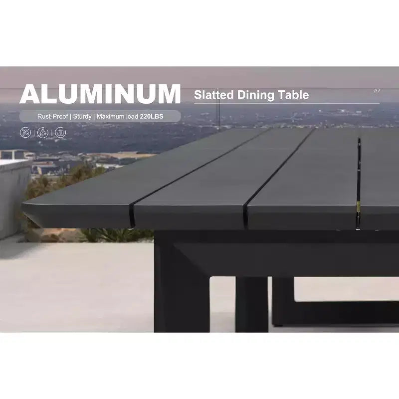 PURPLE LEAF Outdoor Dining Set Aluminum Luxury Patio Furniture Table and Chairs Set with Removable Thick Cushion
