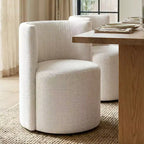 Lot de 4 chaises de salle à manger modernes pivotantes, chaises sans accoudoirs rembourrées en tissu texturé avec dossier incurvé pour salle à manger ou cuisine - Panipeachy