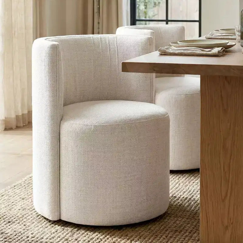 Lot de 4 chaises de salle à manger modernes pivotantes, chaises sans accoudoirs rembourrées en tissu texturé avec dossier incurvé pour salle à manger ou cuisine - Panipeachy