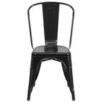 Emma and Oliver Commercial Grade 31.5 Square Metal Indoor-Outdoor Table Set with 4 Stack Chairs