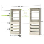 Besiost Closet System with 8 Wooden Drawers and 4 Hanging Rods