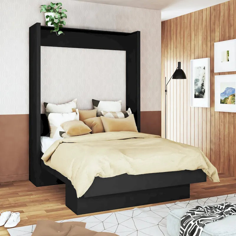 Easy Lift Brazilian Queen Contemporary Murphy Bed with Shelf