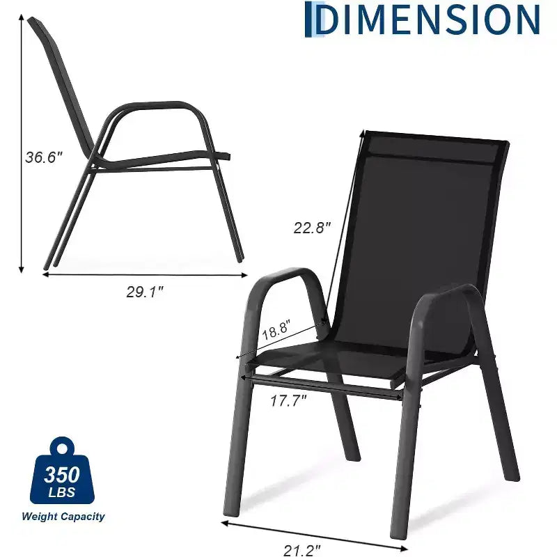 Patio Chairs,Outdoor Stackable Dining Chairs Set of 4/6 All Weather Lightweight Textilene Outdoor Chair Sets with Armrests for Backyard,Pool Deck