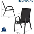 Patio Chairs,Outdoor Stackable Dining Chairs Set of 4/6 All Weather Lightweight Textilene Outdoor Chair Sets with Armrests for Backyard,Pool Deck