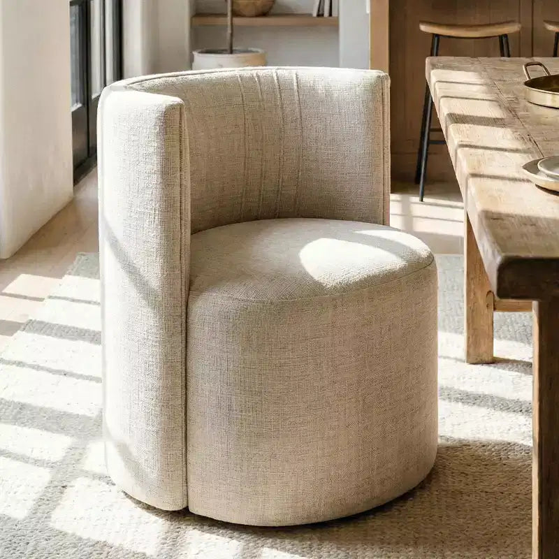 Lot de 4 chaises de salle à manger modernes pivotantes, chaises sans accoudoirs rembourrées en tissu texturé avec dossier incurvé pour salle à manger ou cuisine - Panipeachy