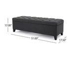 Luxury Storage Ottoman Bench - Button-Tufted Upholstered Rectangular Footrest for Living Room, Entryway & Bedroom