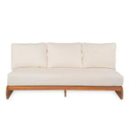 Christopher Knight Home Tavriel Mid-Century Modern Patio Acacia Wood 5-Seater Seating Set with Thick Cushions, Table Not Included