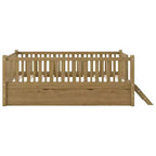 Whisen Twin Size Wood Platform Bed with Guardrail and 2 Drawers