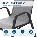 Patio Chairs,Outdoor Stackable Dining Chairs Set of 4/6 All Weather Lightweight Textilene Outdoor Chair Sets with Armrests for Backyard,Pool Deck