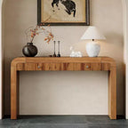 Whisen Rustic Console Table Entryway Table Side Table with Fluted Drawer Front