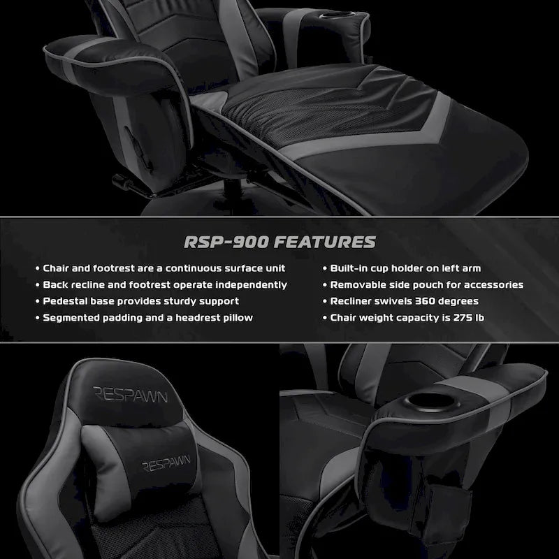 Gaming Recliner - Reclining Gaming Chair with Footrest