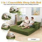 Dyonery 78Folding Sofa Bed Convertable Corduroy Couch King Size Floor Sleeper 4-in-1 DIY Combination Modular Sofa Fold Out Comfy sofa.