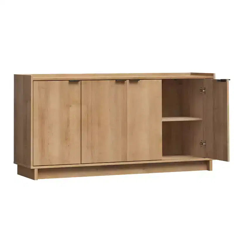 Simply Modern 4-Door Sideboard Console Table Cabinet, Black