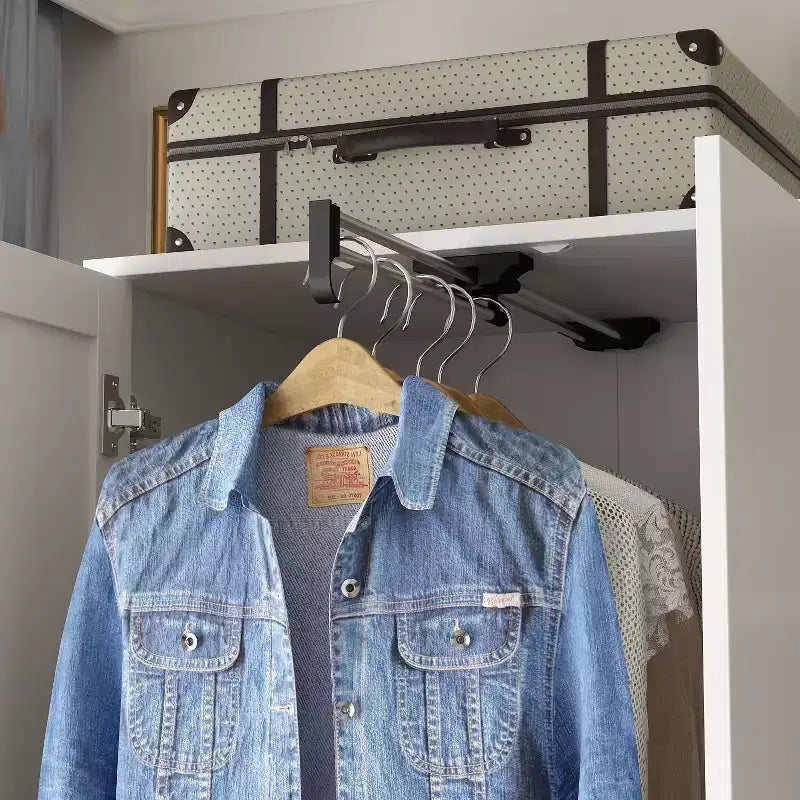 2-Door Armoire with Mirror, Hanging Rod and 2 Drawers