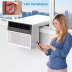 U-Shaped 8,000 BTU Window Air Conditioner  Ultra Quiet  Energy Efficient  Adjustable Depth  Remote Control  Washable Filter