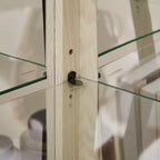 Corner Curio Cabinet with Glass Doors and Shelves, Corner Display Case for Living Room