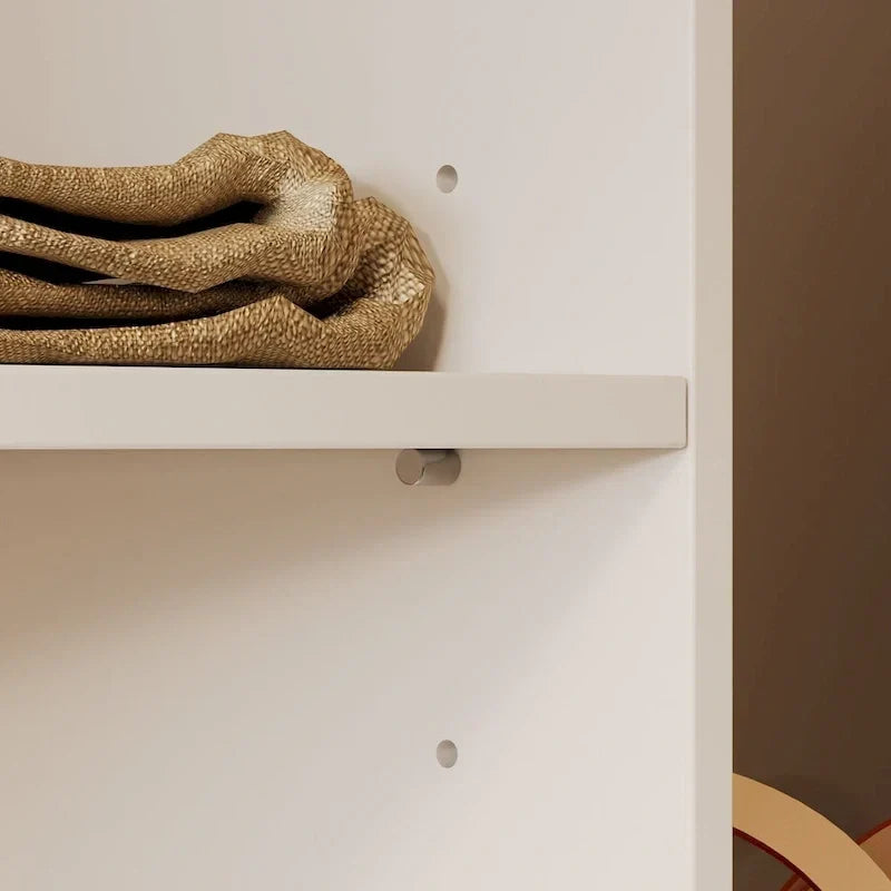 Corner Wardrobe Closet with 2 Hanging Rods, Pants Rack, and Shoe Storage Organizer Armoires