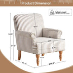 Rolled Armchair Accent Chair Set of 2 Blue/ Grey/ Brown