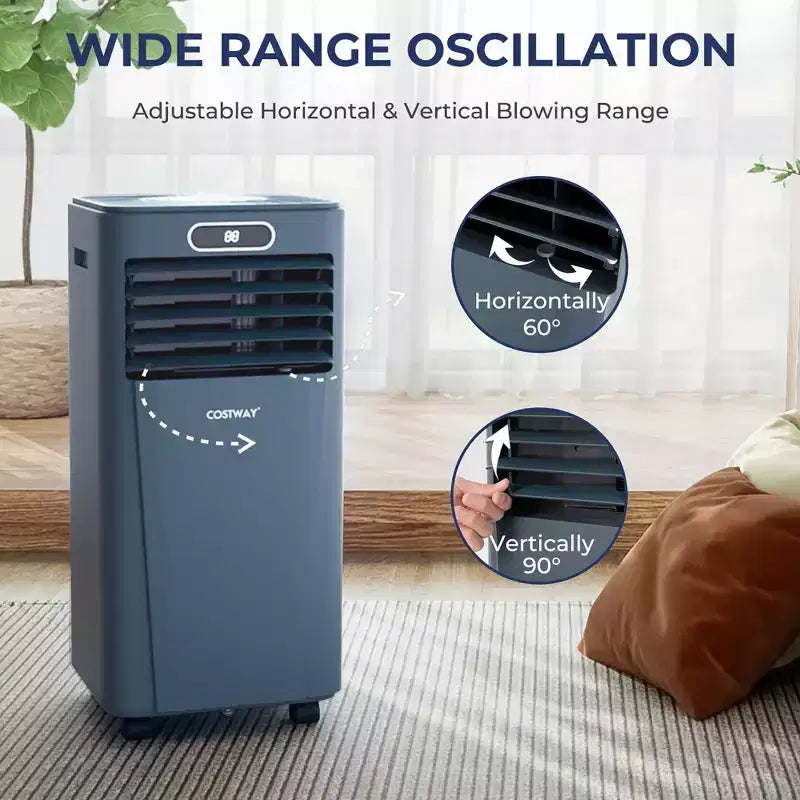 Costway 5000 BTU (8000BTU ASHRAE) Portable Air Conditioner with Remote Control 3-in-1 Air Cooler w/ Drying