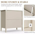 Heynemo 3 Drawer Dresser, Painted 30 Inch Tall Wood Nightstand with Storage, Wide Modern Chest of Drawers with Ball Bearing Slide