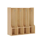 Acekool 4-Section Kids Coat Locker with 4 Cubbies & 8 Hooks for Classroom, Nursery & Home
