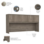 72 Office Desk with Hutch & 3-Drawer Mobile File Cabinet