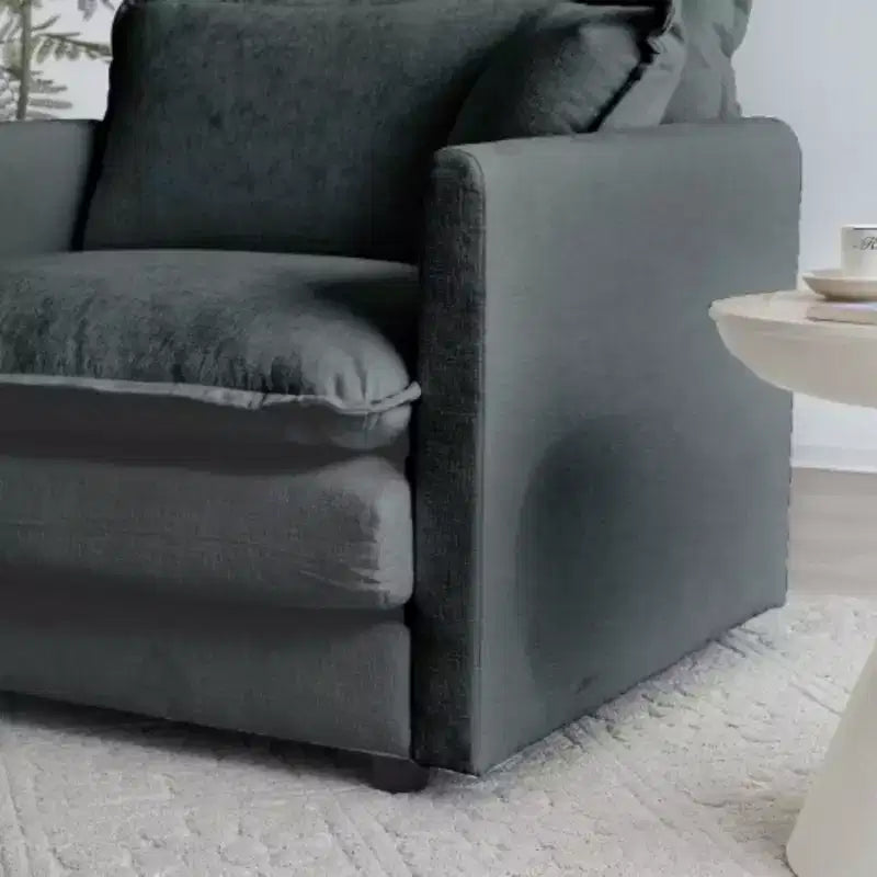 Chenille Loveseat with Ottoman and Footrest: Ideal for Small Spaces