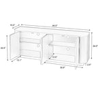 JVNOXK Wavy Wood Grain Sideboard, Vertical Stripes, TV Cabinet, Suitable for Bedroom/Entrance Hall. Natural Wood , 64W  15D  24H