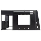 L-Shaped Gaming Loft Bed with Desks, Double Twin Loft Beds with LED Lights, USB Ports, Storage Bookshelves, Wood Corner Loft Bed for 2