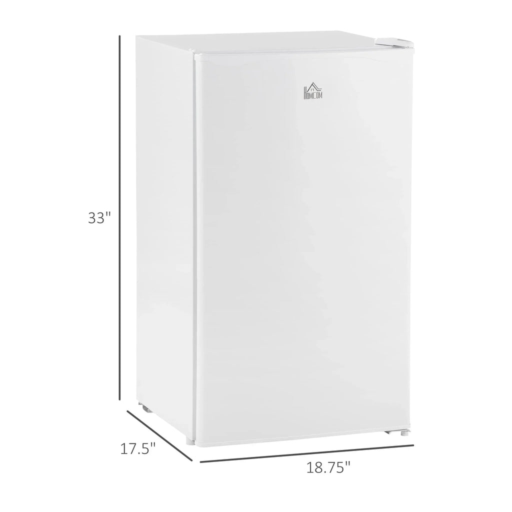 3.2 Cu.Ft Mini Fridge with Freezer, Single Door Compact Refrigerator with Adjustable Thermostat for Bedroom