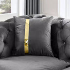 Luxurious 90.6 Inch Velvet Chesterfield Sofa with Button Tufting, Gold Accents, and 2 Pillows - Premium 280g Italian Velvet for Elegant Living Rooms