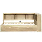White / Wood Twin Size Daybed with Storage Drawers, Cabinets & USB Ports 窶・1 Person