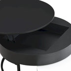 Modern Round Lift-top Nesting Coffee Tables with 2 Drawers