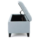 Luxury Storage Ottoman Bench - Button-Tufted Upholstered Rectangular Footrest for Living Room, Entryway & Bedroom