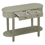 Okak Elegant Console Table with Smooth Glaze, Entry Table with Curved Design and 2 Drawers, Accent Table for Living Room, Hallway
